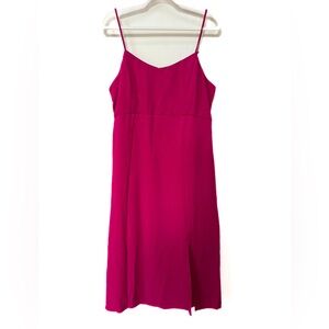 A line sleeveless dress, midi length, fully lined, deep pink, simple and sweet